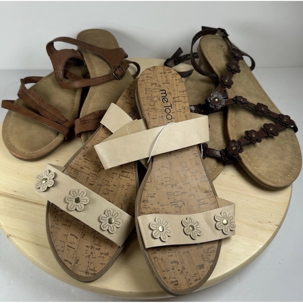 Lot Of 3 Womens Sandals Wide 9W 9.5W‎ Me Too Andiamo NWOT